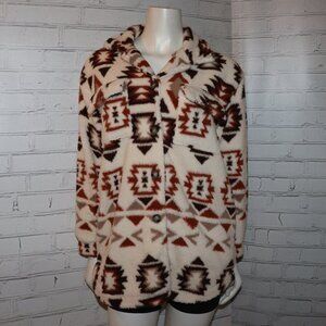 🤎 Colorful Planet Sherpa Sweater · Size XL (16)